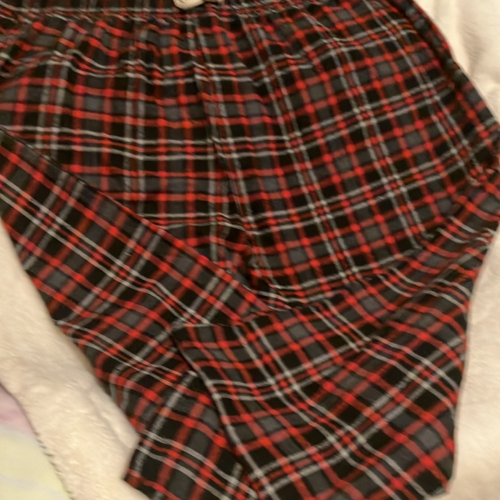 Men’s flannel sleep, bottoms, red plaid size XXL